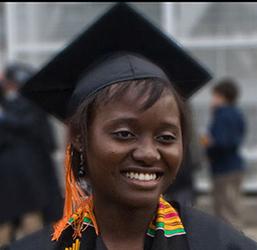Eunice Naswali at college graduation