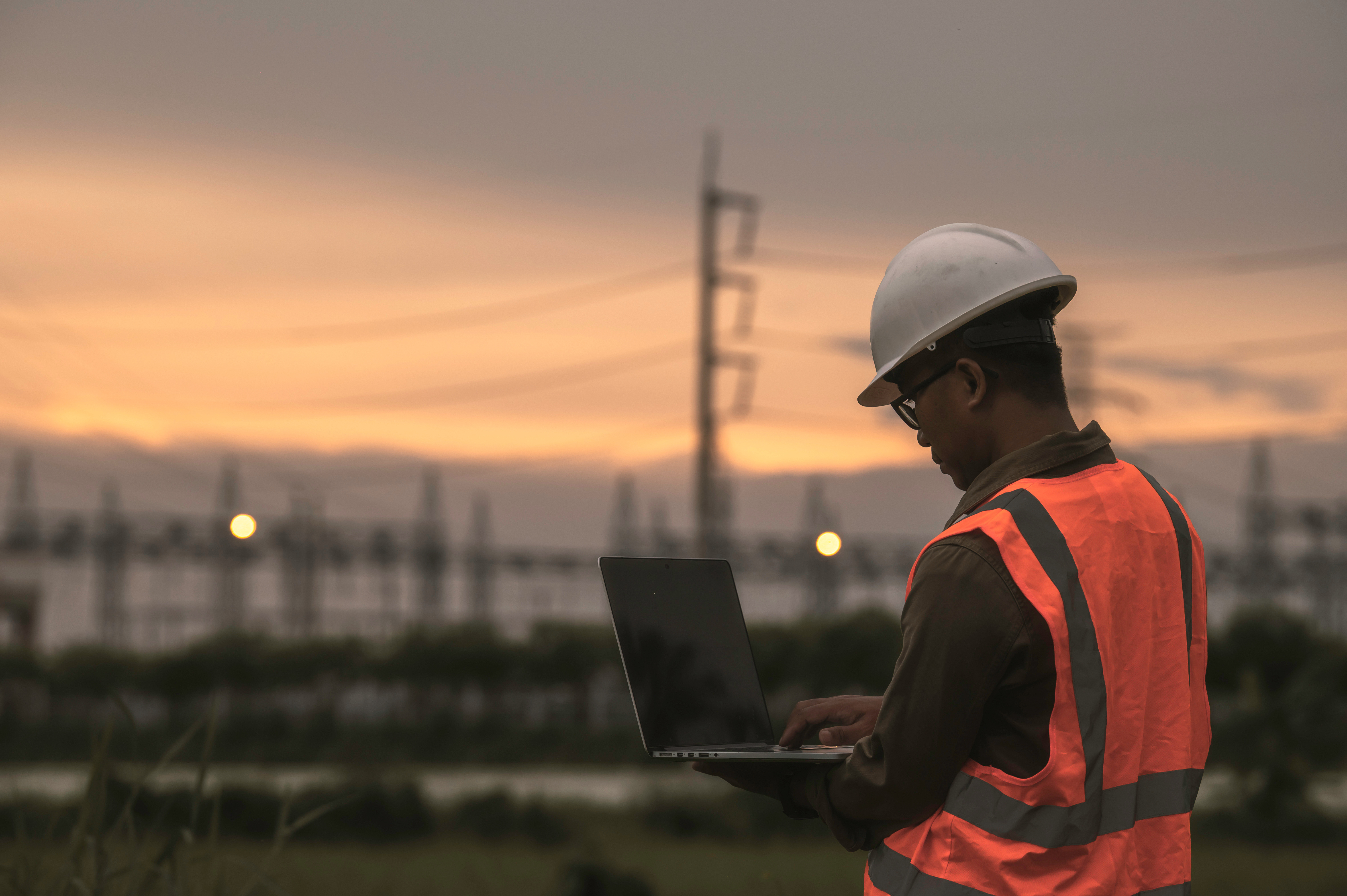 Engineer working at power plant