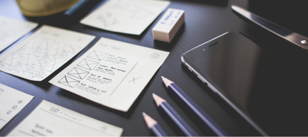 Pens on table