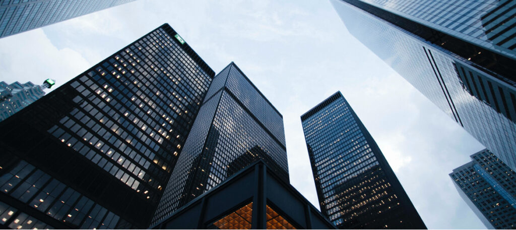 Buildings in the fog