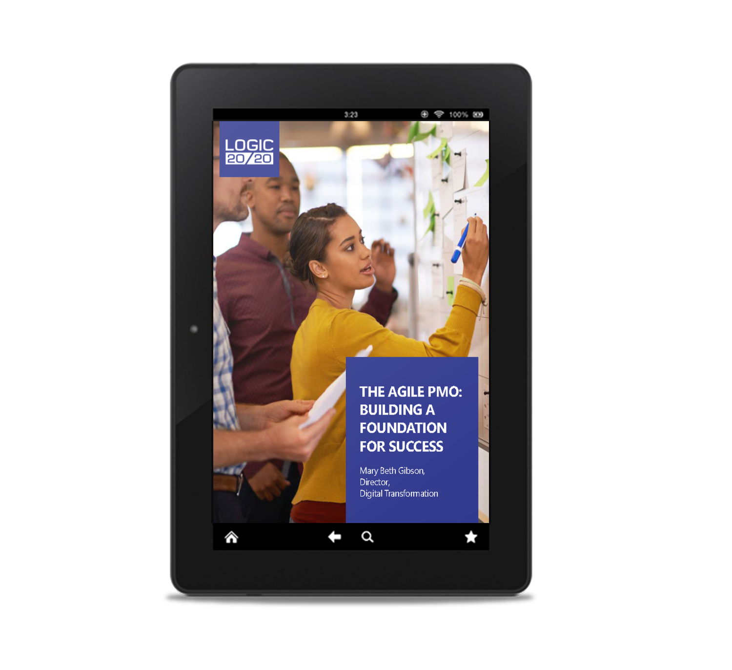 Agile PMO e-book on a tablet