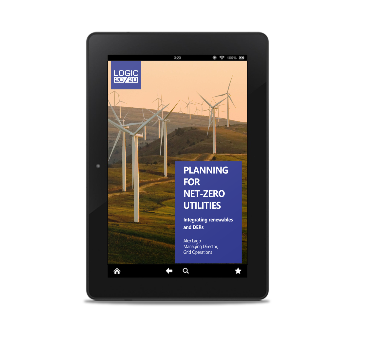 Planning for net zero white paper on a tablet