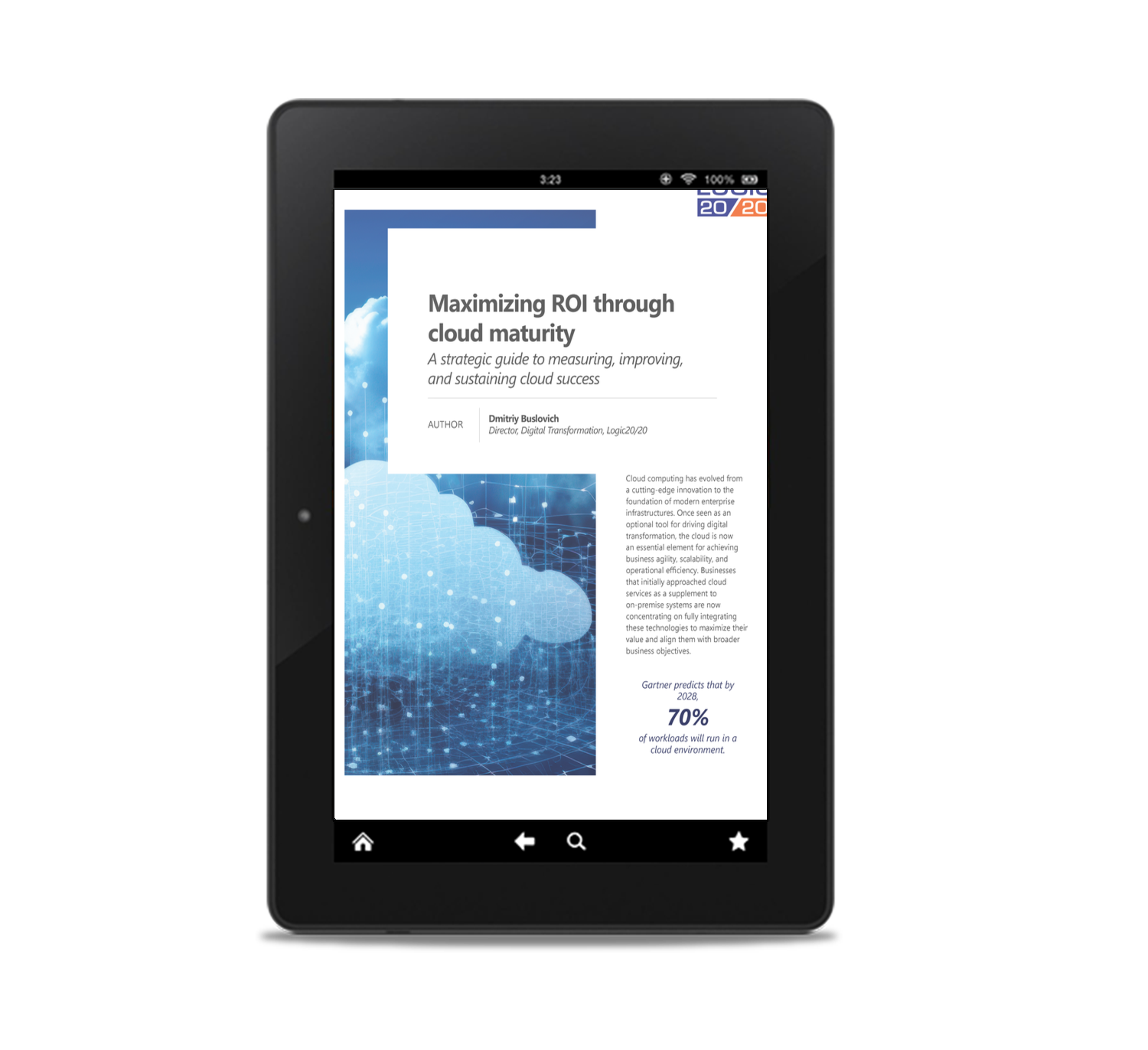 cloud maturity white paper on tablet