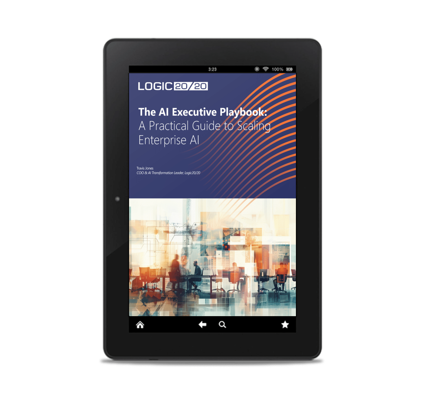 AI Executive Playbook on a tablet screen