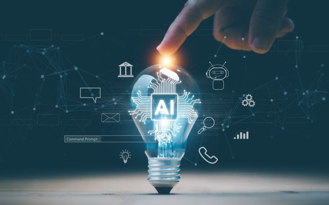 abstract light bulb image representing aspects of enterprise AI in digital transformation