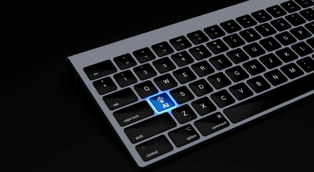 computer keyboard with one key labeled "AI"