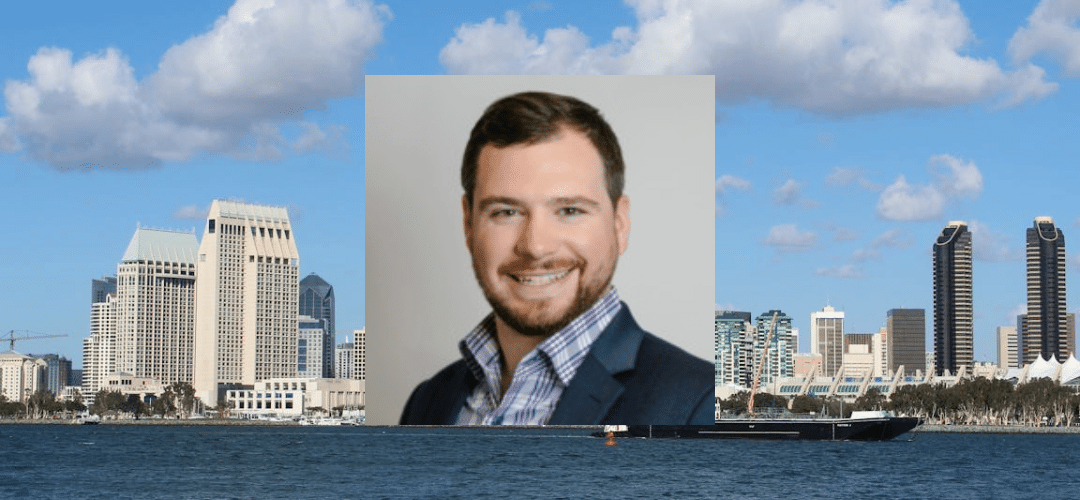 photo of Tim Frerichs against a background showing the San Diego skyline