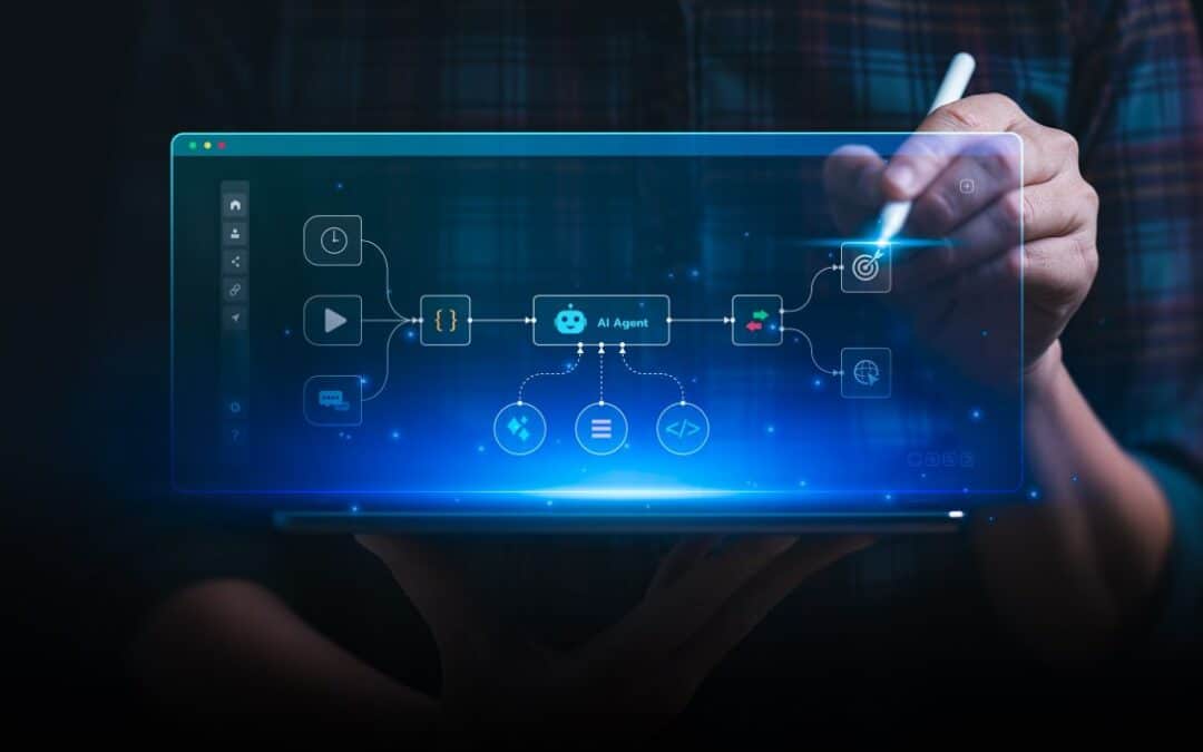 abstract depiction of AI agent architecture