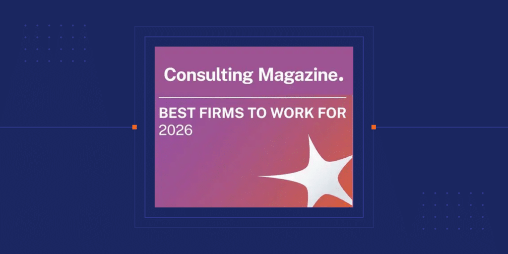 banner featuring the Consulting Magazine Best Firms to Work For 2026 badge