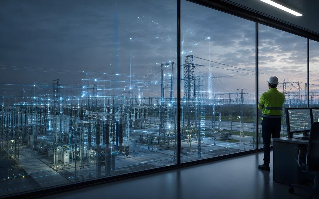 visualization of connected data overlaid on power station