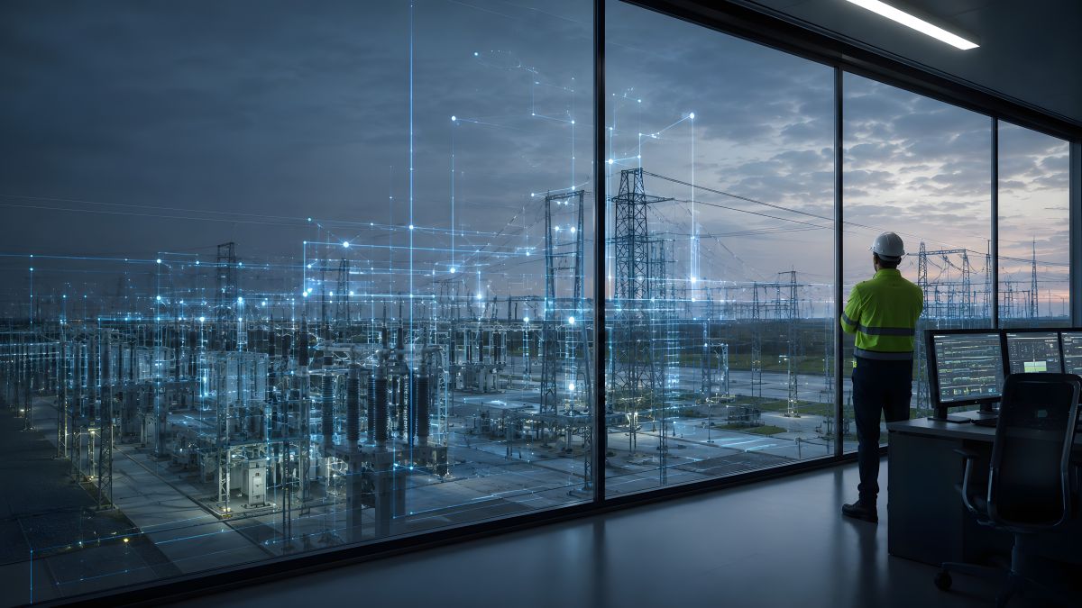 visualization of connected data overlaid on power station